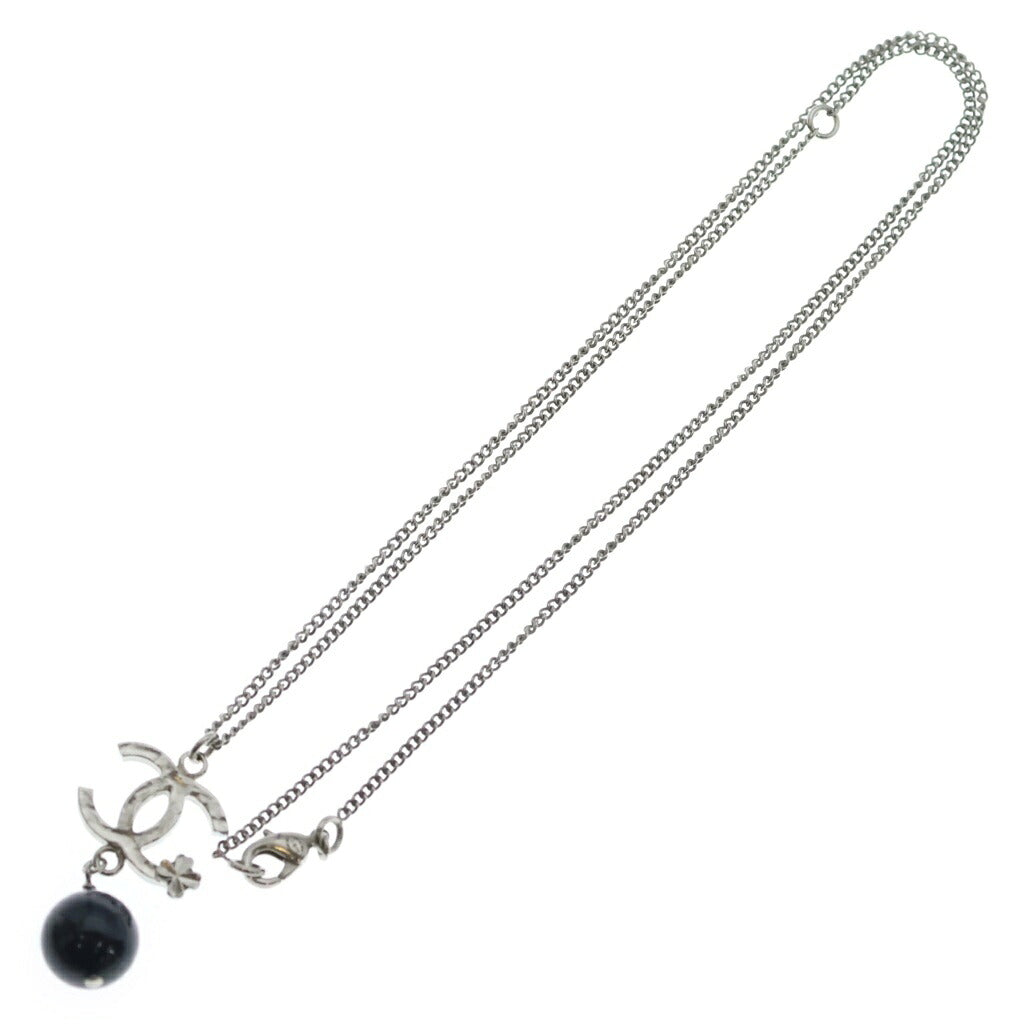 CHANEL(シャネル) ココマーク フェイクブラックパール ネックレス B13K シルバー