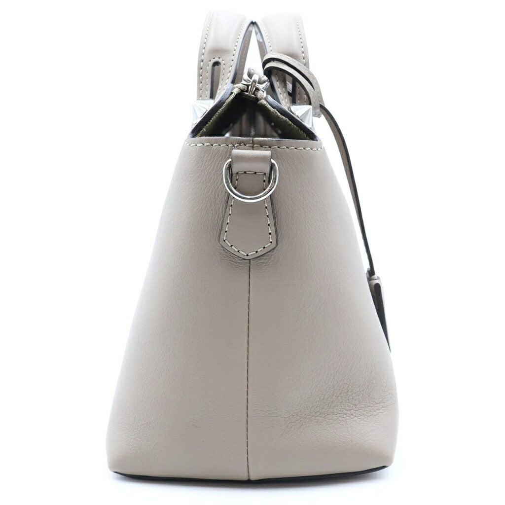 FENDI(フェンディ) バイザウェイ ミディアム レザー 2WAY ハンド ショルダーバッグ シルバー金具 ベージュ 8BL146