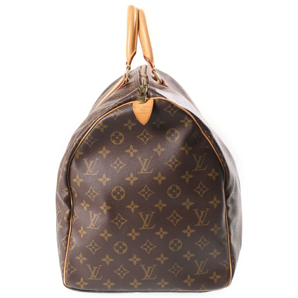 LOUIS VUITTON(ルイヴィトン) モノグラム キーポル55 ボストンバッグ ハンドバッグ トラベルバッグ ブラウン レザー×PVC M41424 ゴールド金具