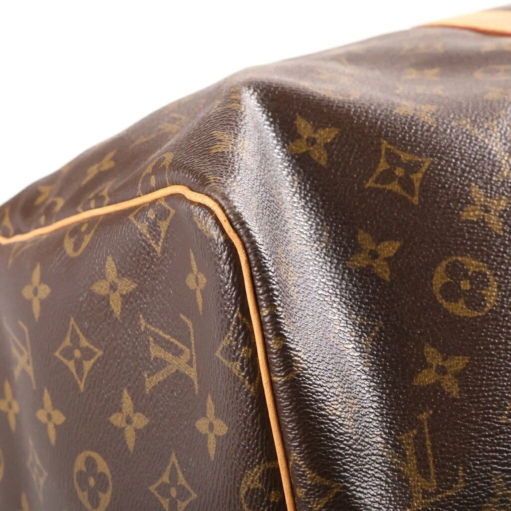 LOUIS VUITTON(ルイヴィトン) モノグラム キーポル55 ボストンバッグ ハンドバッグ トラベルバッグ ブラウン レザー×PVC M41424 ゴールド金具