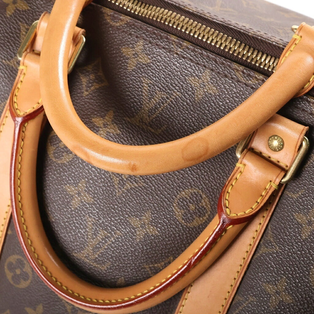 LOUIS VUITTON(ルイヴィトン) モノグラム キーポル55 ボストンバッグ ハンドバッグ トラベルバッグ ブラウン レザー×PVC M41424 ゴールド金具