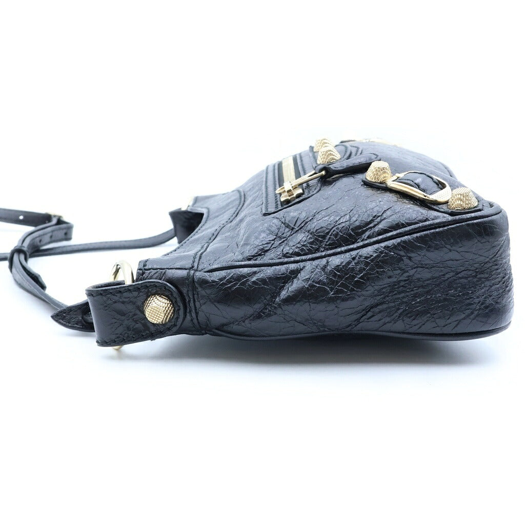 BALENCIAGA(バレンシアガ) ザ ヒップ ショルダーバッグ ブラック シャイニーカーフスキン 519844 ゴールド金具