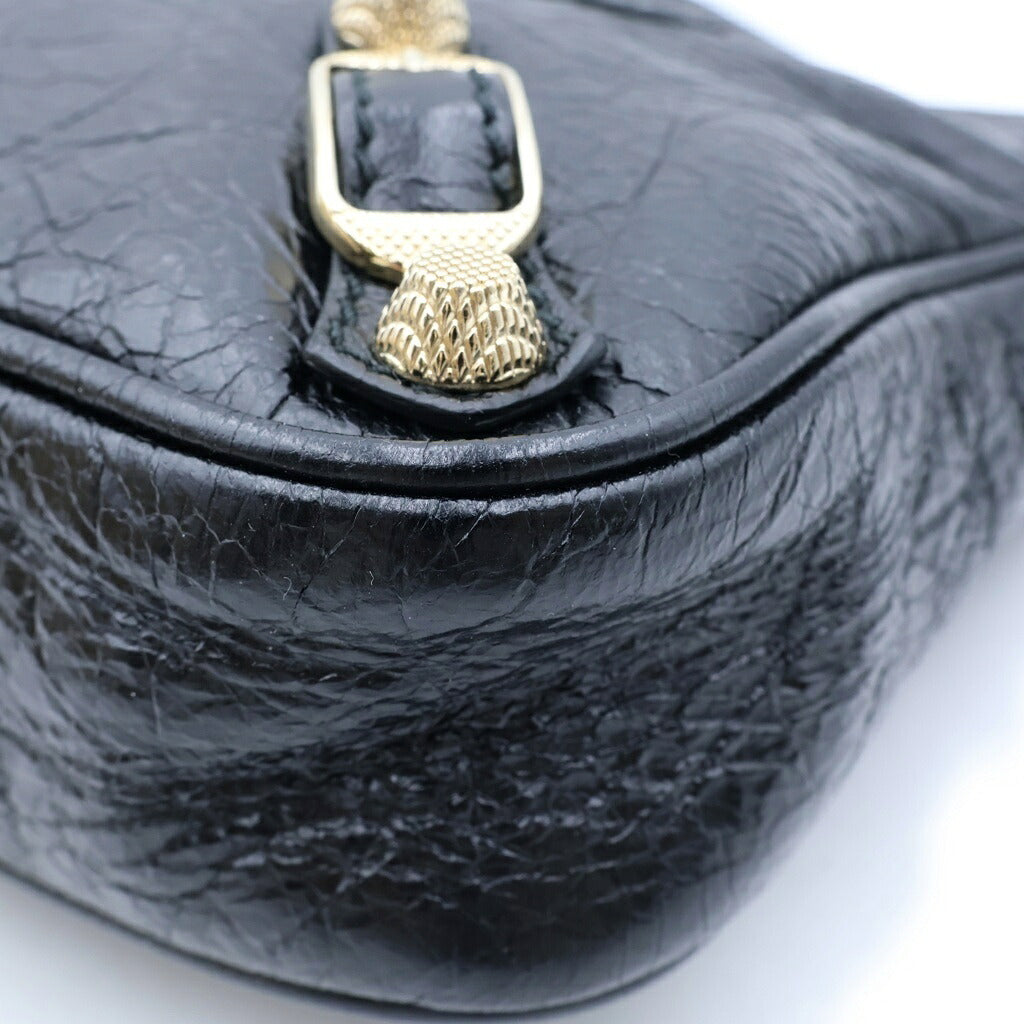 BALENCIAGA(バレンシアガ) ザ ヒップ ショルダーバッグ ブラック シャイニーカーフスキン 519844 ゴールド金具