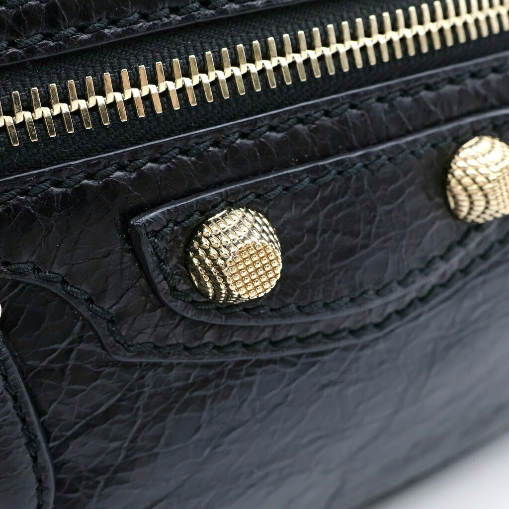 BALENCIAGA(バレンシアガ) ザ ヒップ ショルダーバッグ ブラック シャイニーカーフスキン 519844 ゴールド金具
