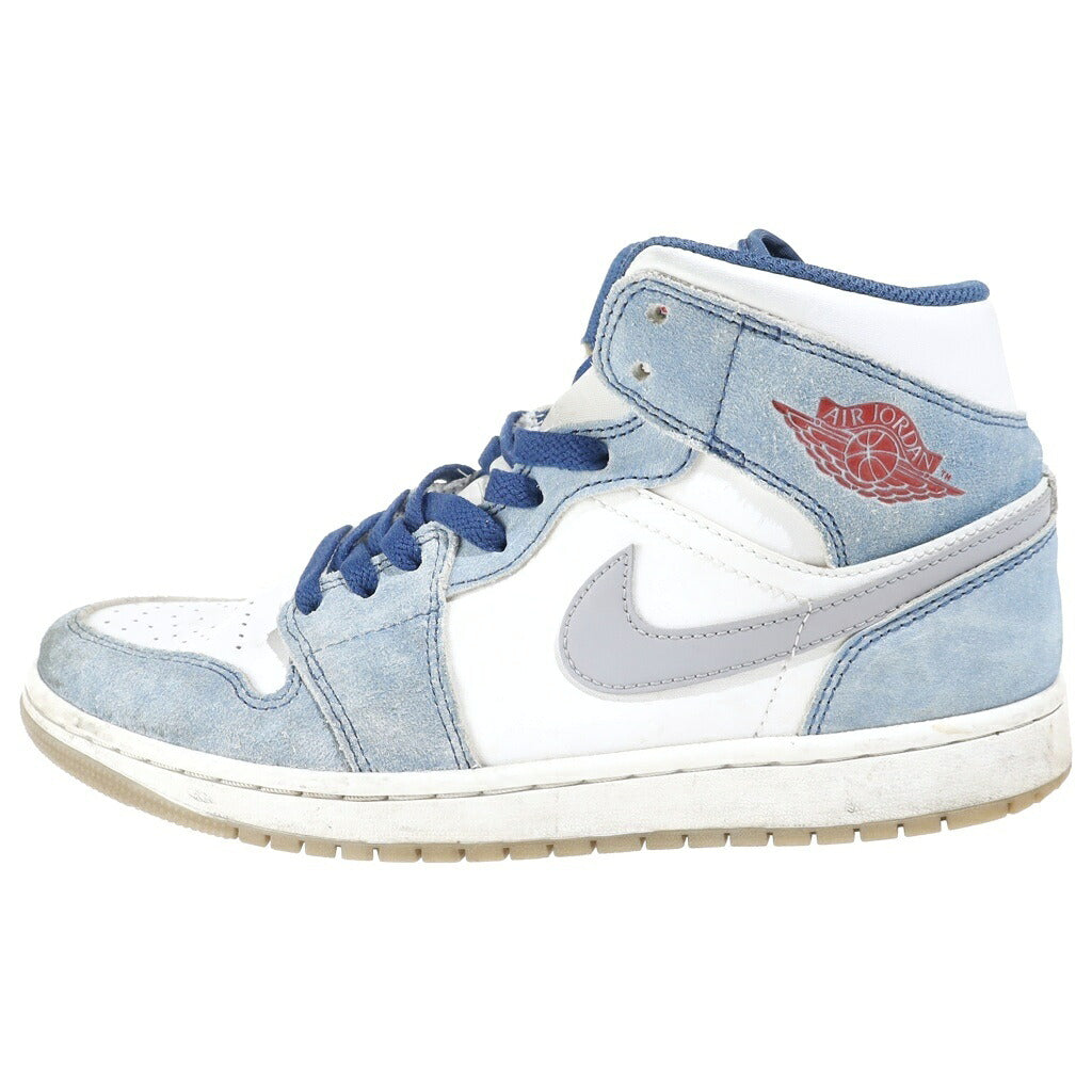 NIKE(ナイキ) AIR JORDAN MID SE ナイキ エア ジョーダン 1 ミッド シーズナルエディション ハイカット スニーカー ライトブルー/ホワイト DN3706-401