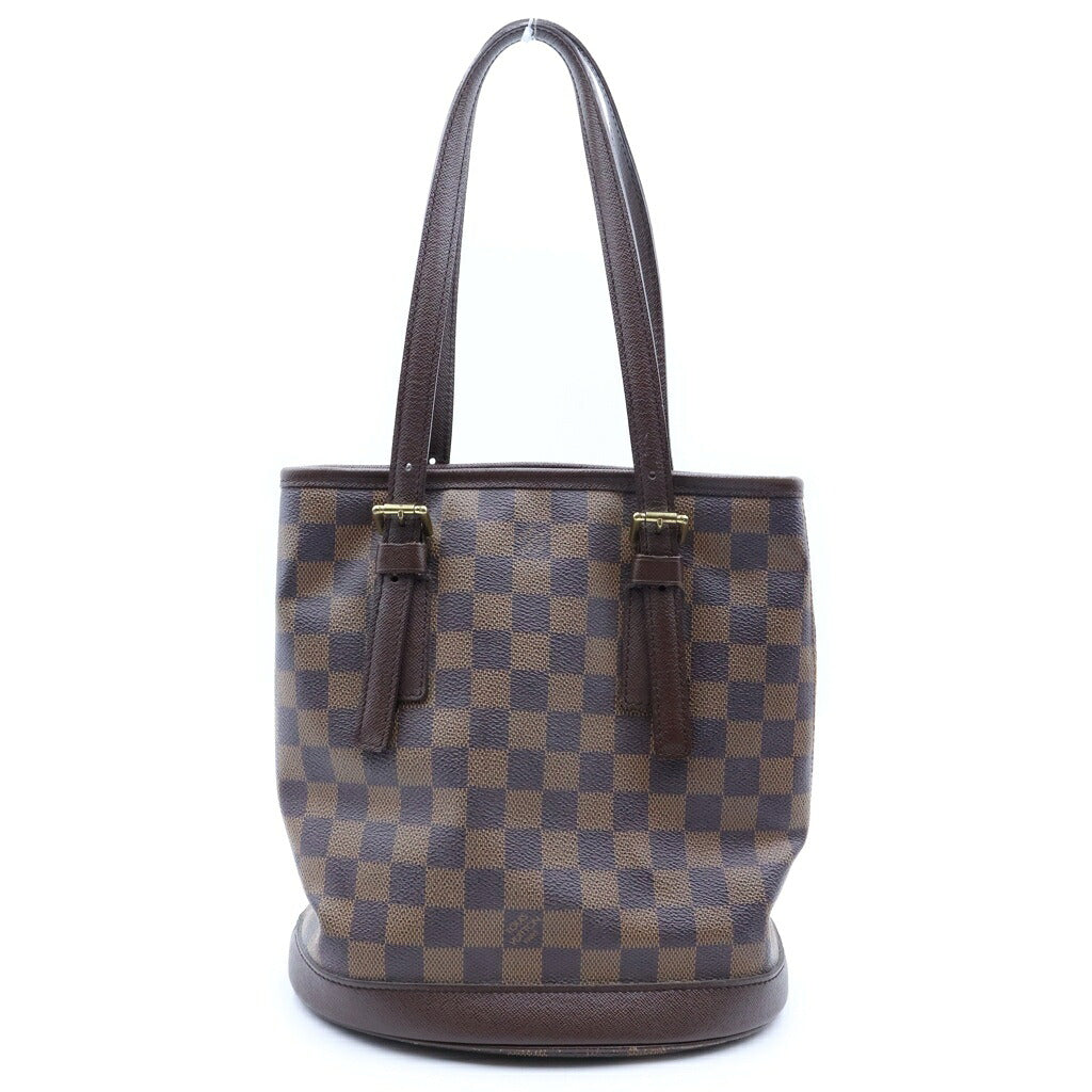 LOUIS VUITTON(ルイヴィトン) ダミエ マレ ミニハンドバッグ トートバッグ ブラウン レザー×PVC N42240 ゴールド金具