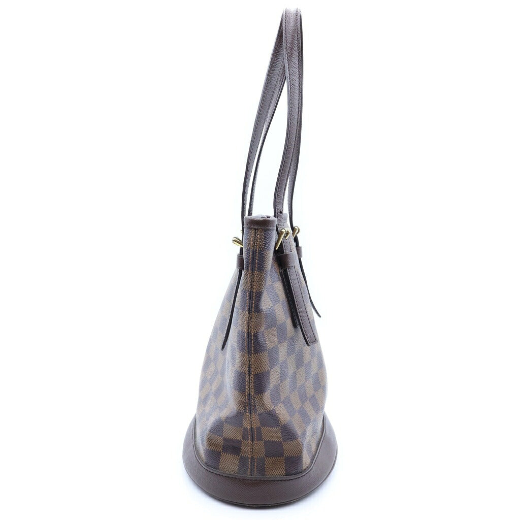 LOUIS VUITTON(ルイヴィトン) ダミエ マレ ミニハンドバッグ トートバッグ ブラウン レザー×PVC N42240 ゴールド金具