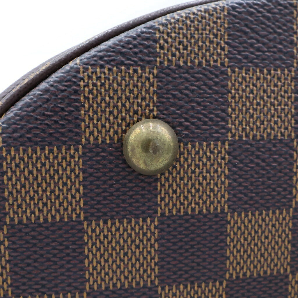 LOUIS VUITTON(ルイヴィトン) ダミエ マレ ミニハンドバッグ トートバッグ ブラウン レザー×PVC N42240 ゴールド金具