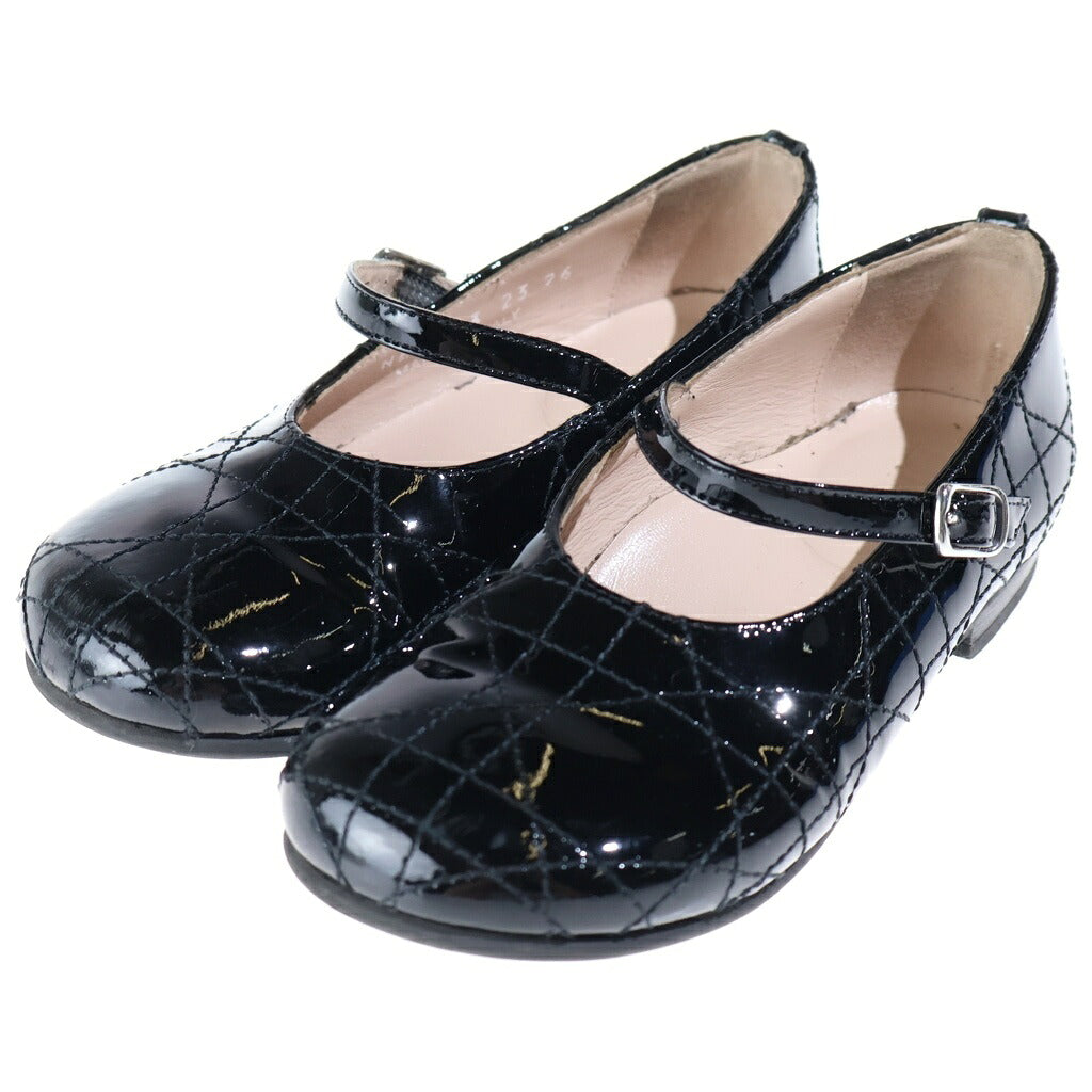 DIOR(ディオール) バレリーナ シューズ パンプス キッズ ベビー カナージュ レザー ブラック