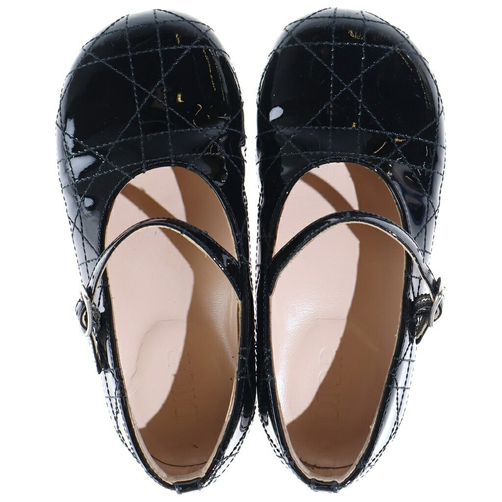 DIOR(ディオール) バレリーナ シューズ パンプス キッズ ベビー カナージュ レザー ブラック