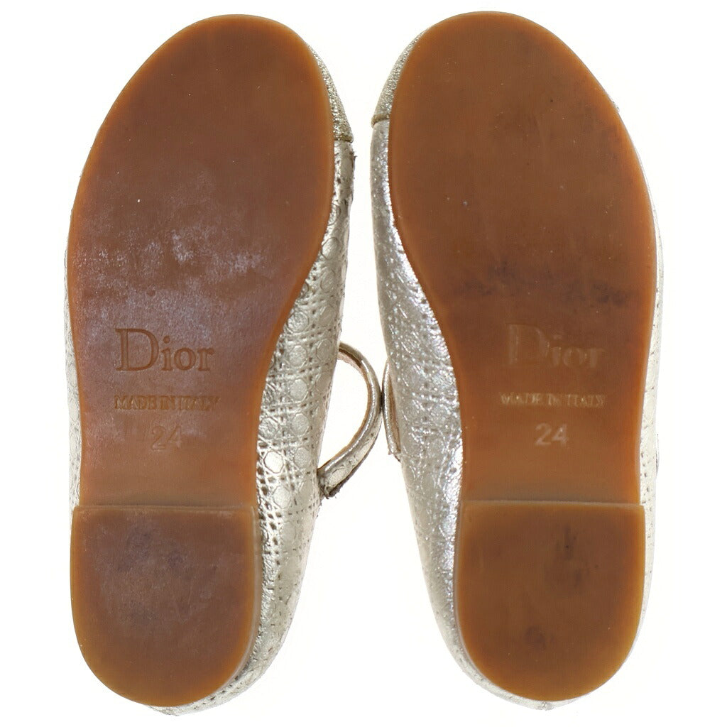 DIOR(ディオール) グリッタートゥ バレリーナ シューズ パンプス カナージュ キッズ ベビー レザー ゴールド