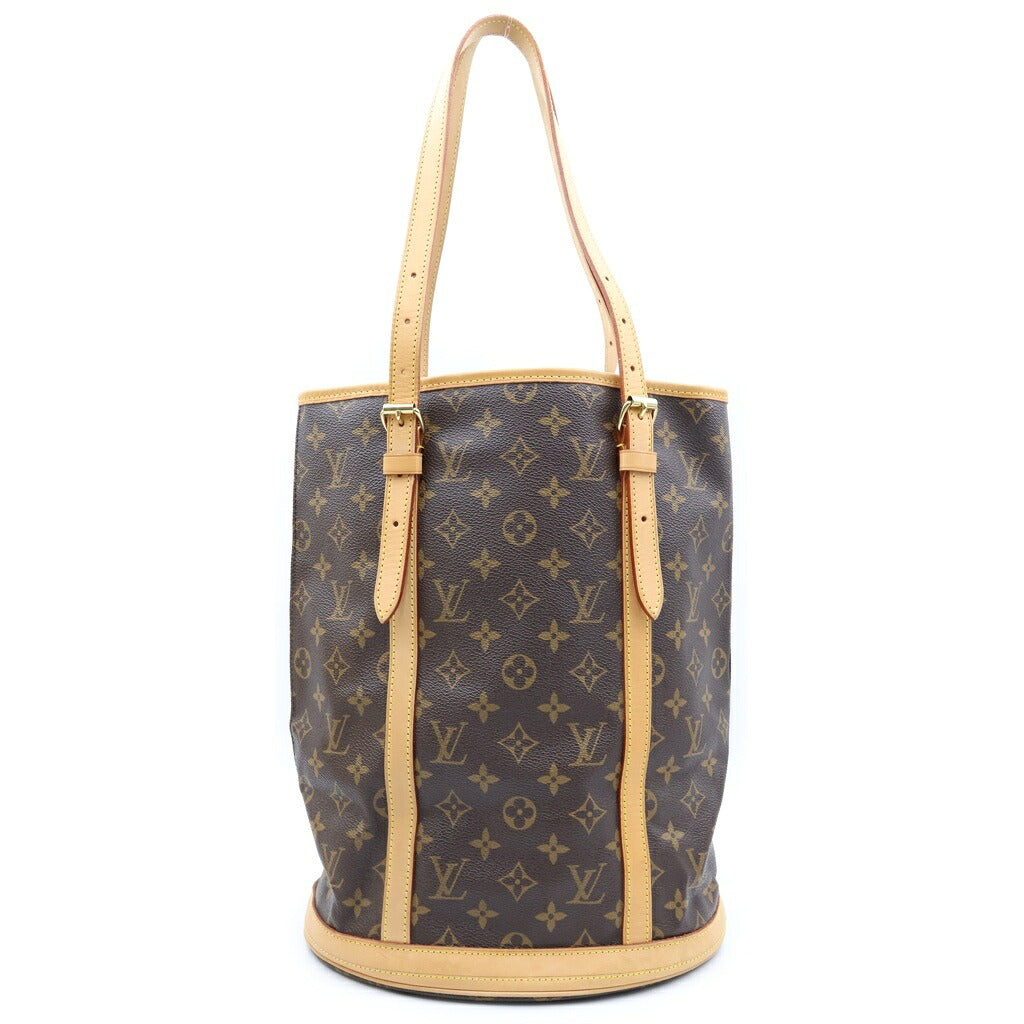 LOUIS VUITTON(ルイヴィトン) モノグラム バケットPM ハンドバッグ トートバッグ ブラウン レザー×PVC M42238 ゴールド金具