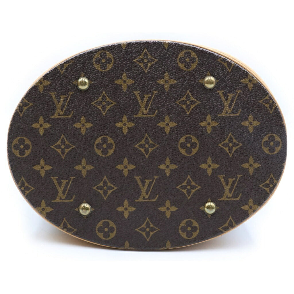 LOUIS VUITTON(ルイヴィトン) モノグラム バケットPM ハンドバッグ トートバッグ ブラウン レザー×PVC M42238 ゴールド金具