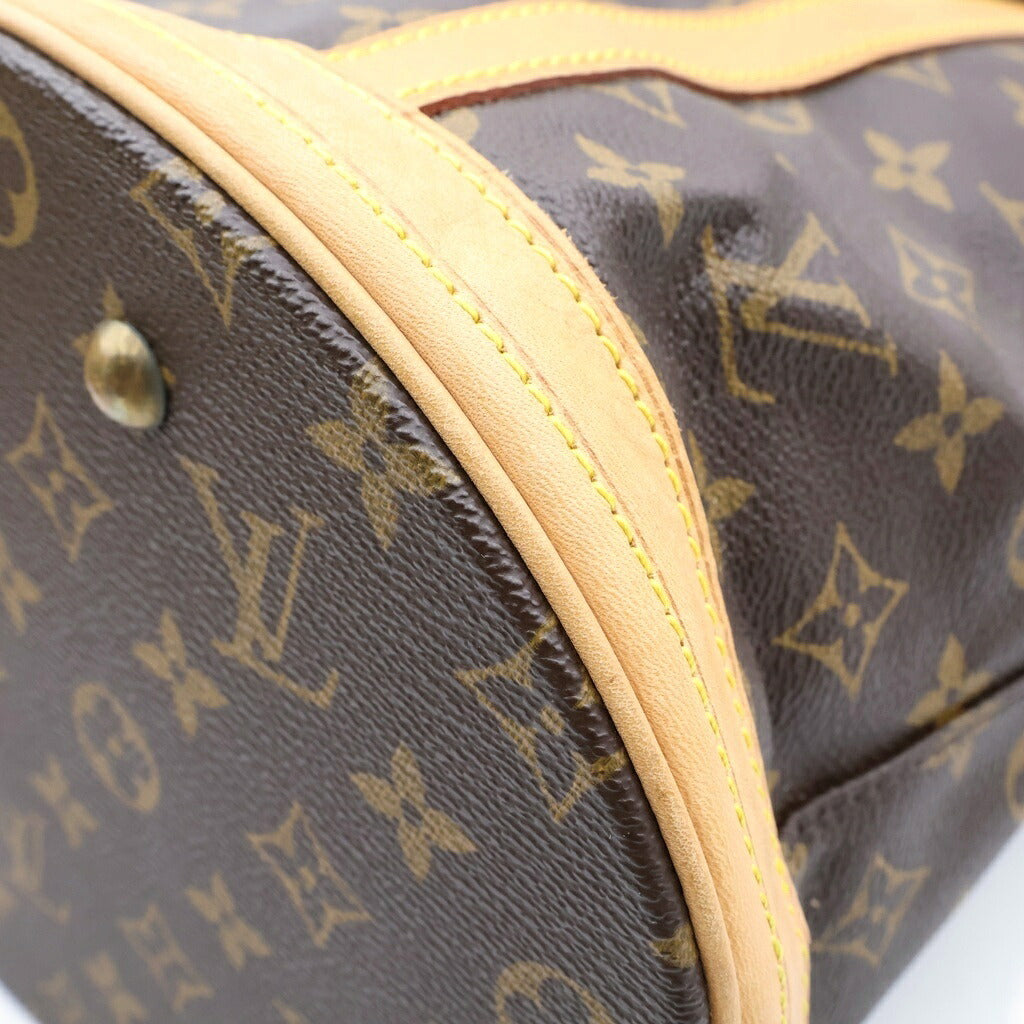 LOUIS VUITTON(ルイヴィトン) モノグラム バケットPM ハンドバッグ トートバッグ ブラウン レザー×PVC M42238 ゴールド金具