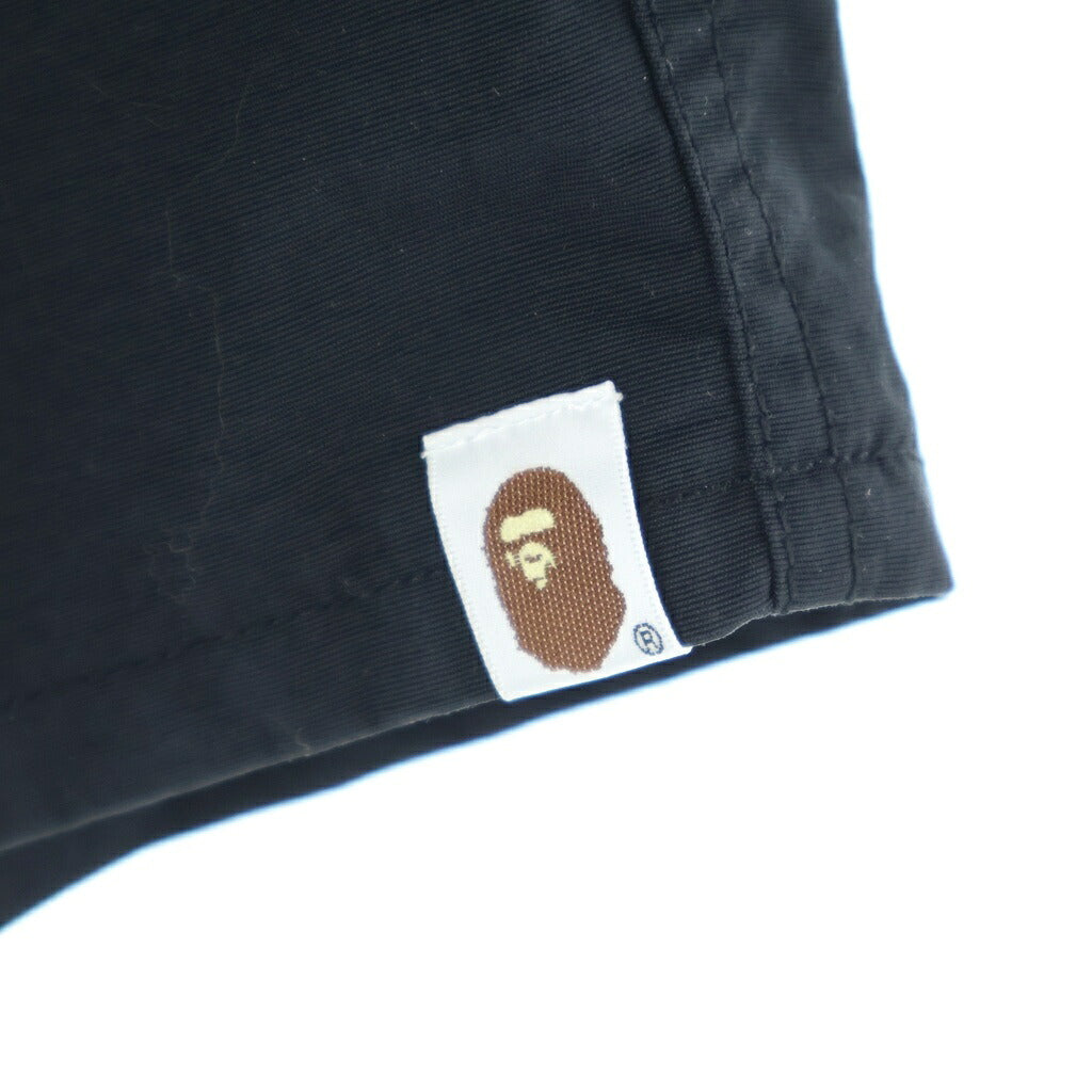 A BATHING APE(アベイシングエイプ) ワッペンロゴ ナイロン ハーフ ショートパンツ ショーツ ブラック
