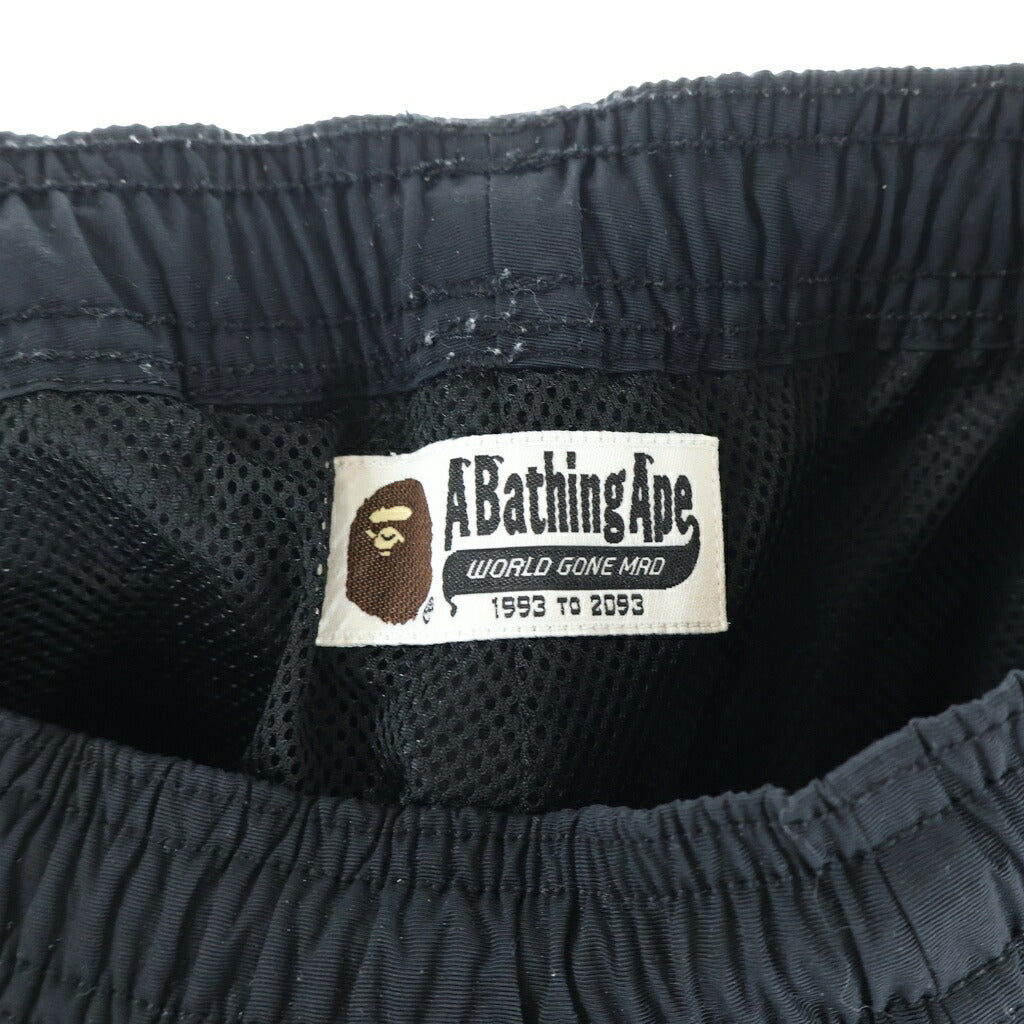 A BATHING APE(アベイシングエイプ) ワッペンロゴ ナイロン ハーフ ショートパンツ ショーツ ブラック