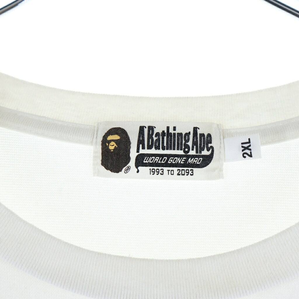 A BATHING APE(アベイシングエイプ) ワッペンロゴ ポケット クルーネック 半袖Tシャツ カットソー ホワイト