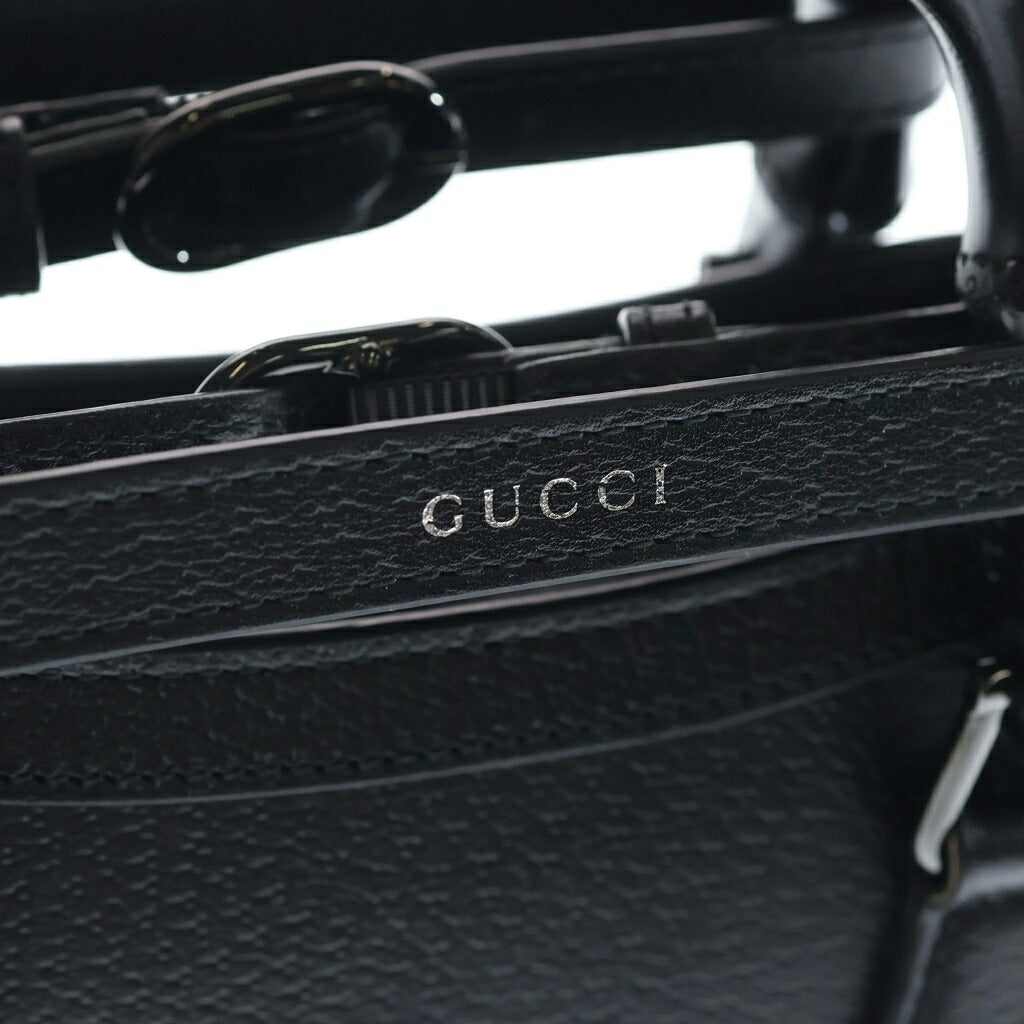 GUCCI(グッチ) ダイアナ スモール 2WAYハンドバッグ ショルダーバッグ ブラック レザー 702721 ブラック金具