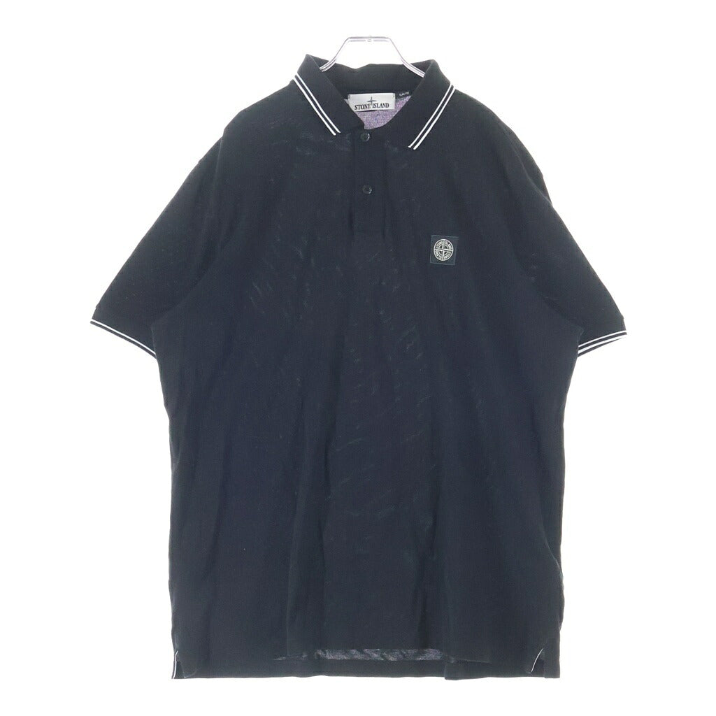 STONE ISLAND(ストーンアイランド) ワッペンロゴ 半袖 ポロシャツ ブラック L1S152200010S0018