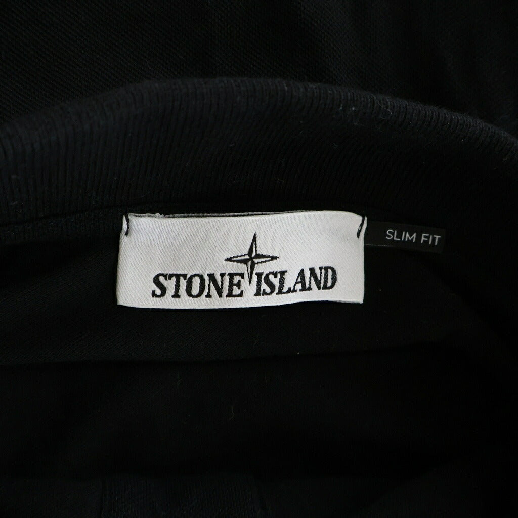 STONE ISLAND(ストーンアイランド) ワッペンロゴ 半袖 ポロシャツ ブラック L1S152200010S0018