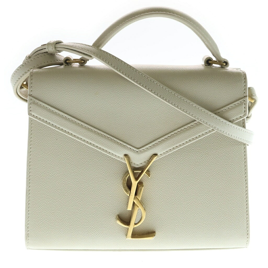 SAINT LAURENT PARIS(サンローランパリ) カサンドラ トップハンドル 2WAYハンドバッグ ショルダーバッグ アイボリー レザー 623930 ゴールド金具