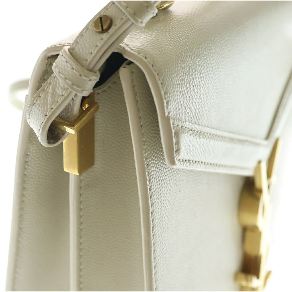 SAINT LAURENT PARIS(サンローランパリ) カサンドラ トップハンドル 2WAYハンドバッグ ショルダーバッグ アイボリー レザー 623930 ゴールド金具
