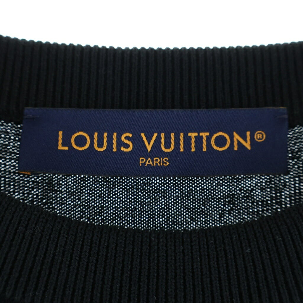 LOUIS VUITTON(ルイヴィトン) モノグラム グラディエント エンベリッシュド Tシャツ 半袖 コットン ブラック