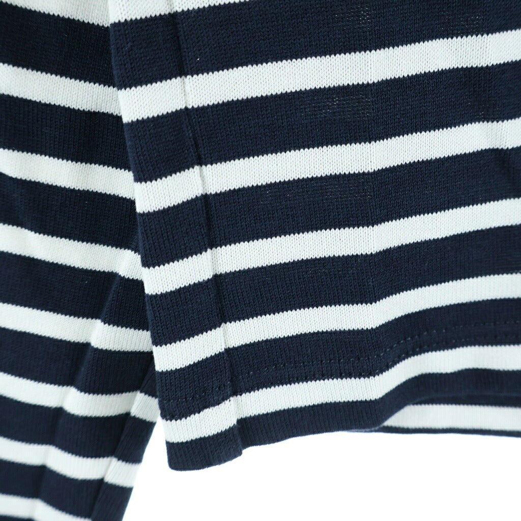 CELINE(セリーヌ) Tシャツ 長袖 トップス ボーダー トリオンフ ロゴ ネイビー/ホワイト