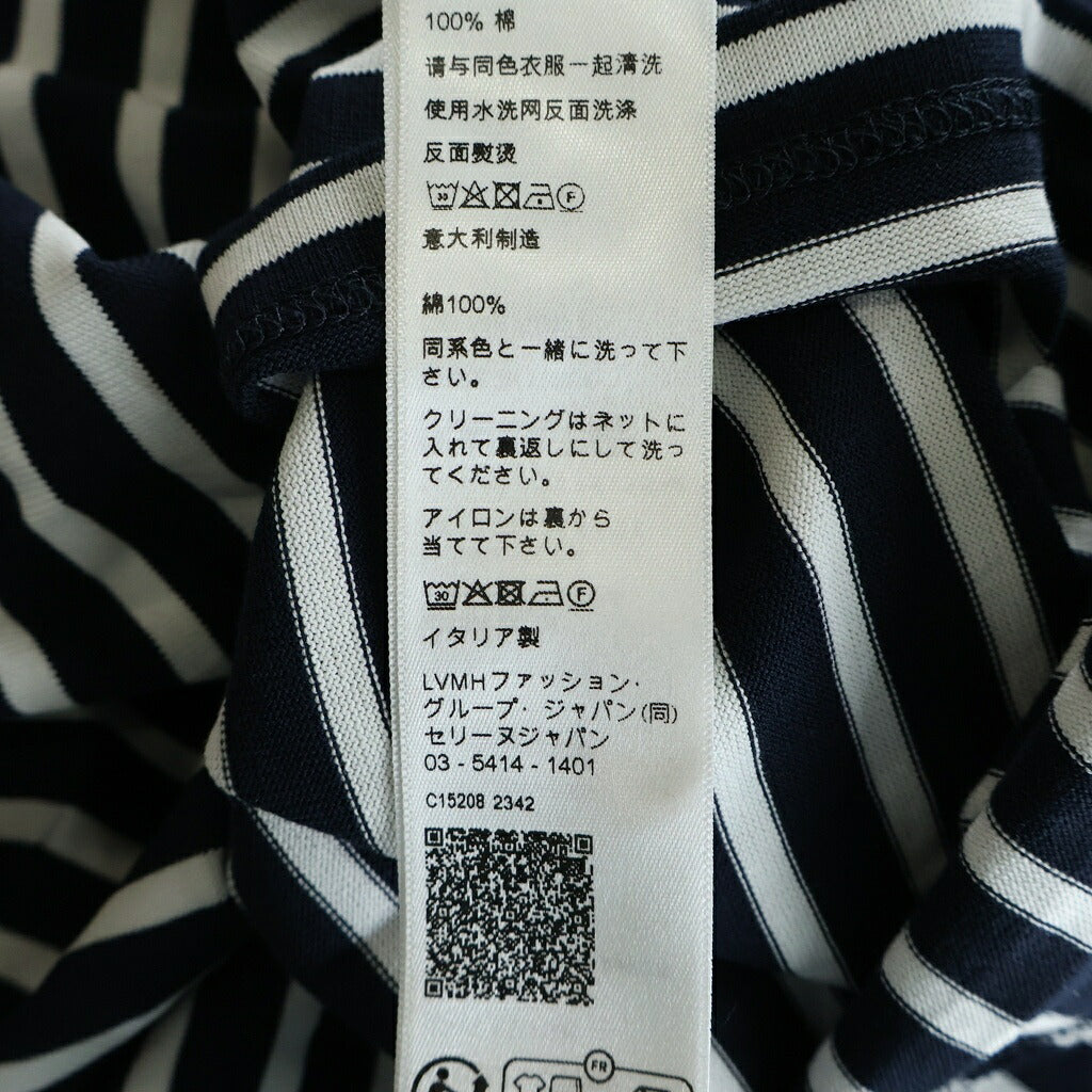 CELINE(セリーヌ) Tシャツ 長袖 トップス ボーダー トリオンフ ロゴ ネイビー/ホワイト