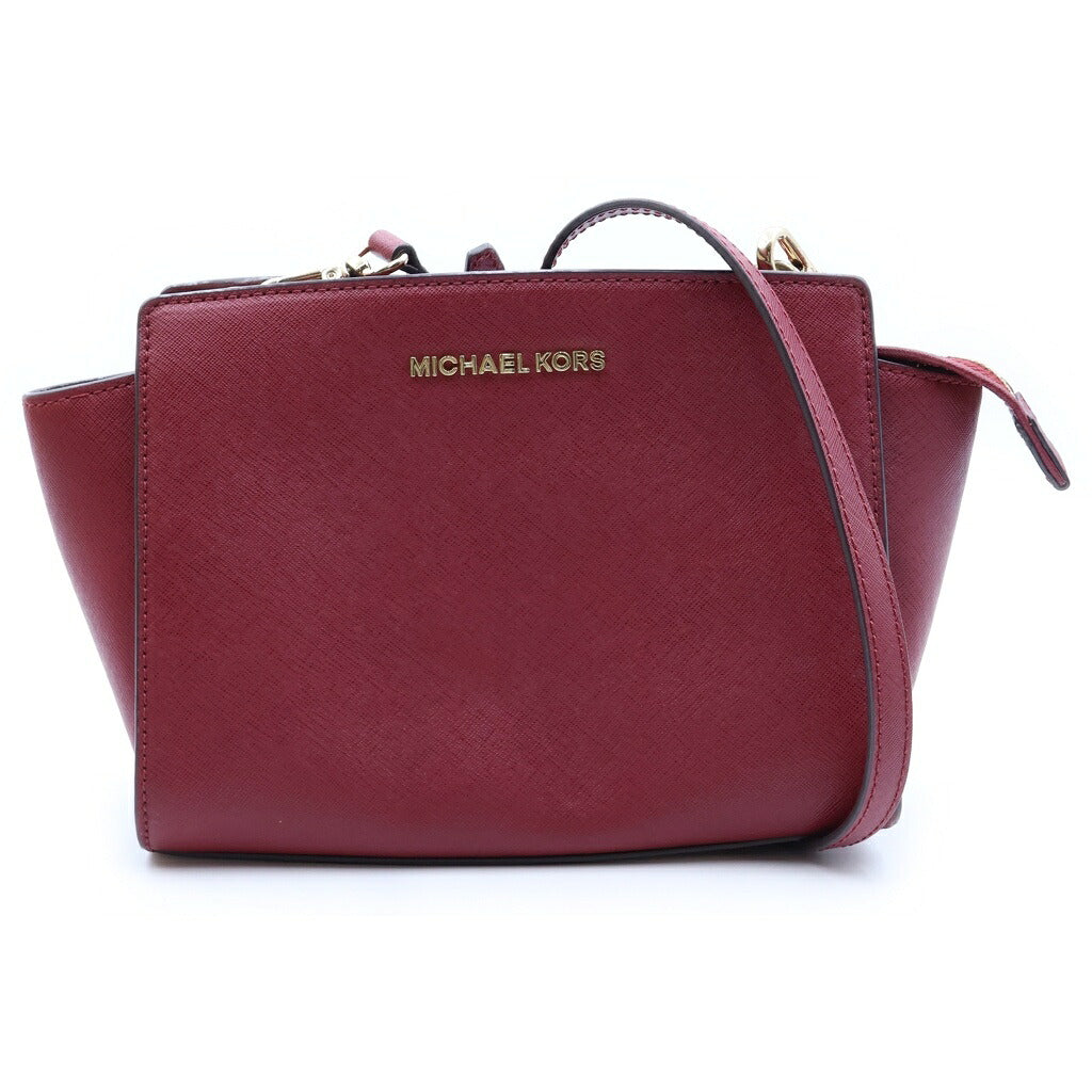 MICHAEL KORS(マイケルコース) セルマ ミディアム メッセンジャー ショルダーバッグ レッド レザー ゴールド金具
