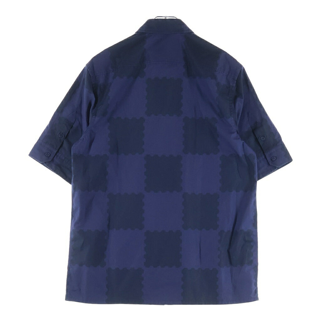 LOUIS VUITTON(ルイヴィトン) ×NIGO 22SS 半袖シャツ ジャイアントダミエ コットン ネイビー RM221M