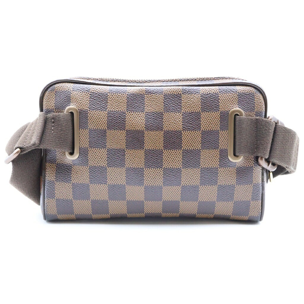 LOUIS VUITTON(ルイヴィトン) ダミエ バムバッグブルックリン ウエストバッグ ボディバッグ ショルダーバッグ ブラウン レザー×PVC N41101 ブラウン金具