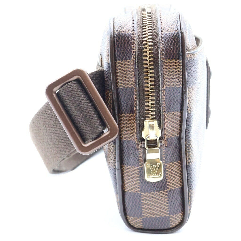 LOUIS VUITTON(ルイヴィトン) ダミエ バムバッグブルックリン ウエストバッグ ボディバッグ ショルダーバッグ ブラウン レザー×PVC N41101 ブラウン金具