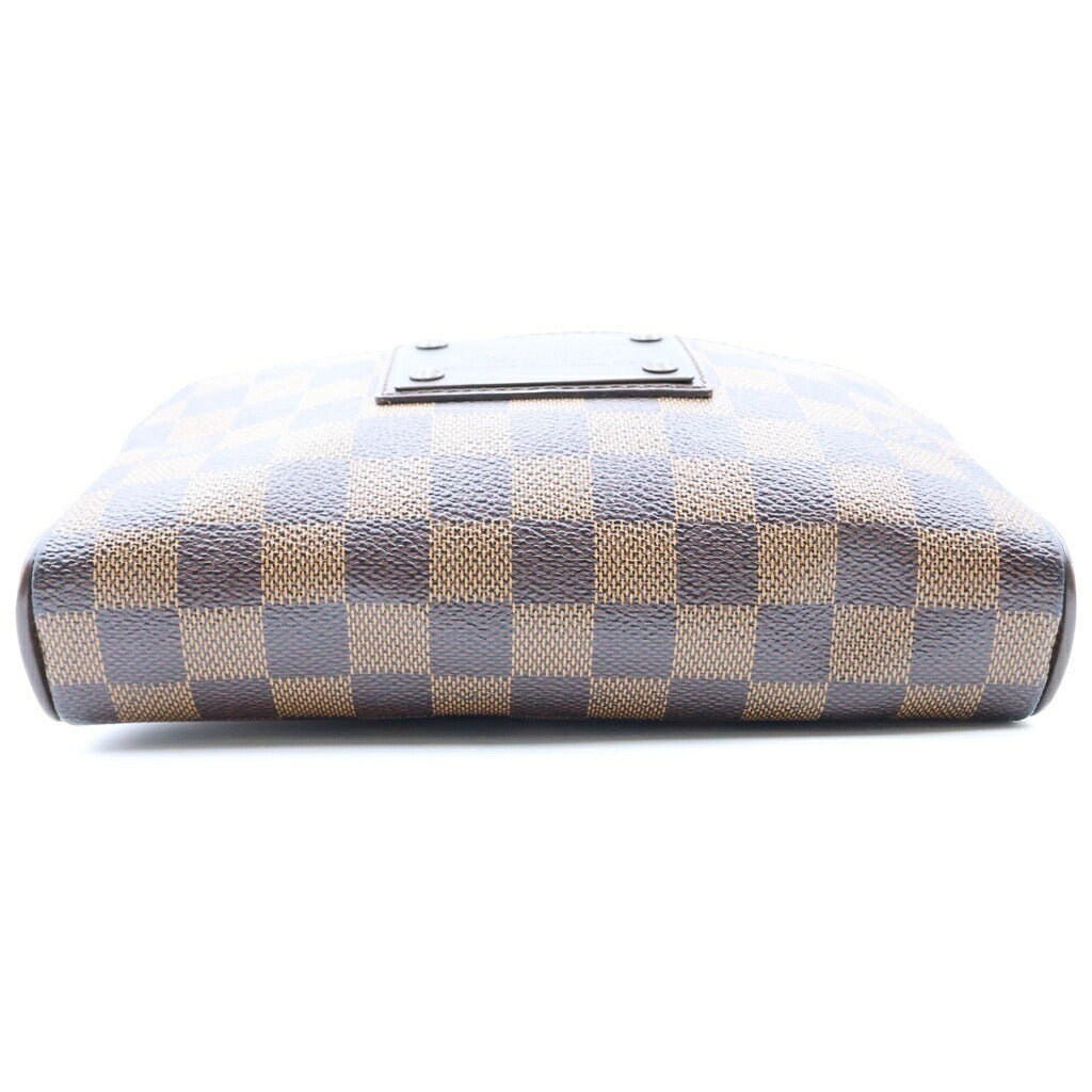LOUIS VUITTON(ルイヴィトン) ダミエ バムバッグブルックリン ウエストバッグ ボディバッグ ショルダーバッグ ブラウン レザー×PVC N41101 ブラウン金具