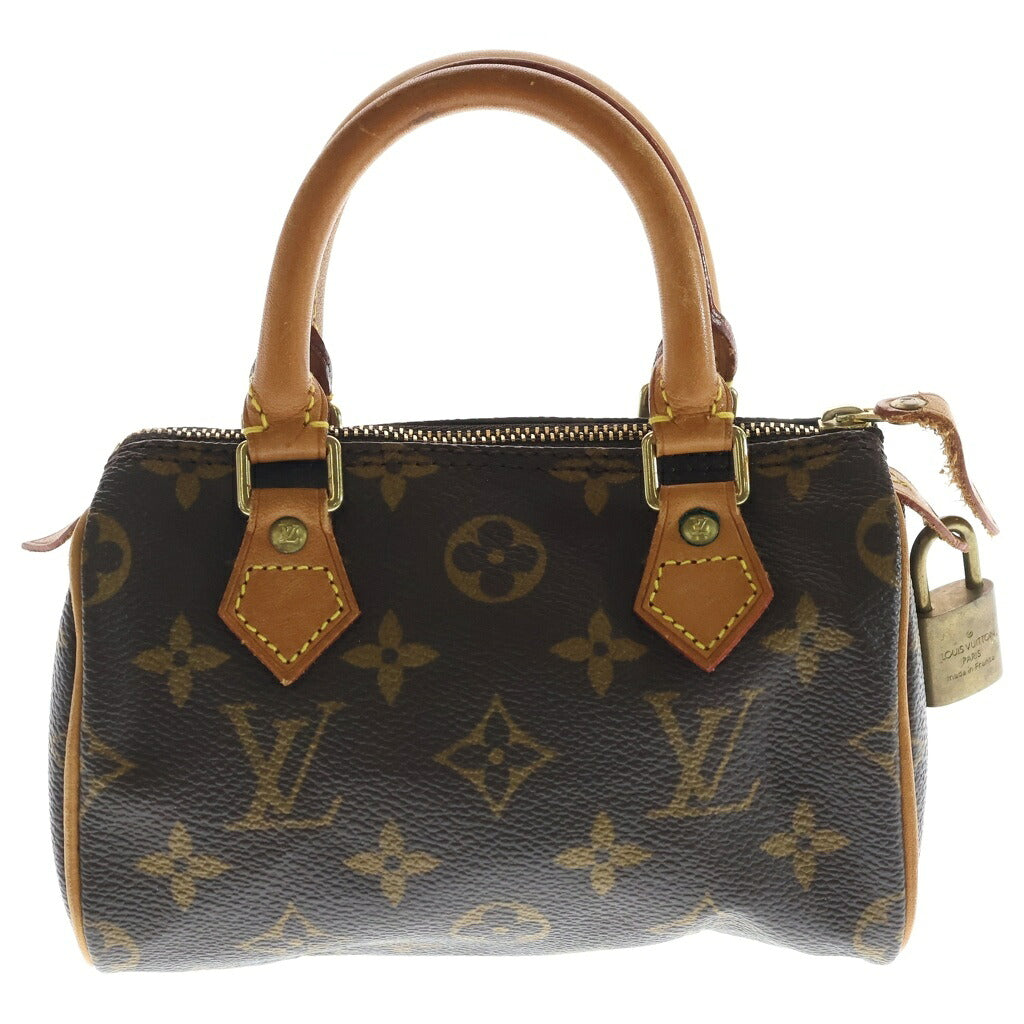 LOUIS VUITTON(ルイヴィトン) モノグラム ミニスピーディ ハンドバッグ ボストンバッグ 収納 ブラウン レザー×PVC M41534 ゴールド金具