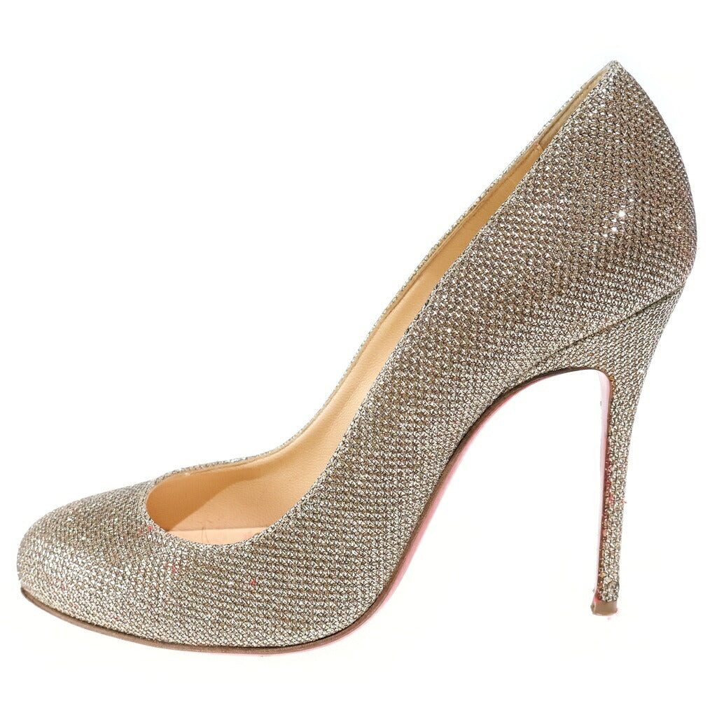 CHRISTIAN LOUBOUTIN(クリスチャンルブタン) ラメ グリッター ヒールパンプス シューズ ゴールド レディース