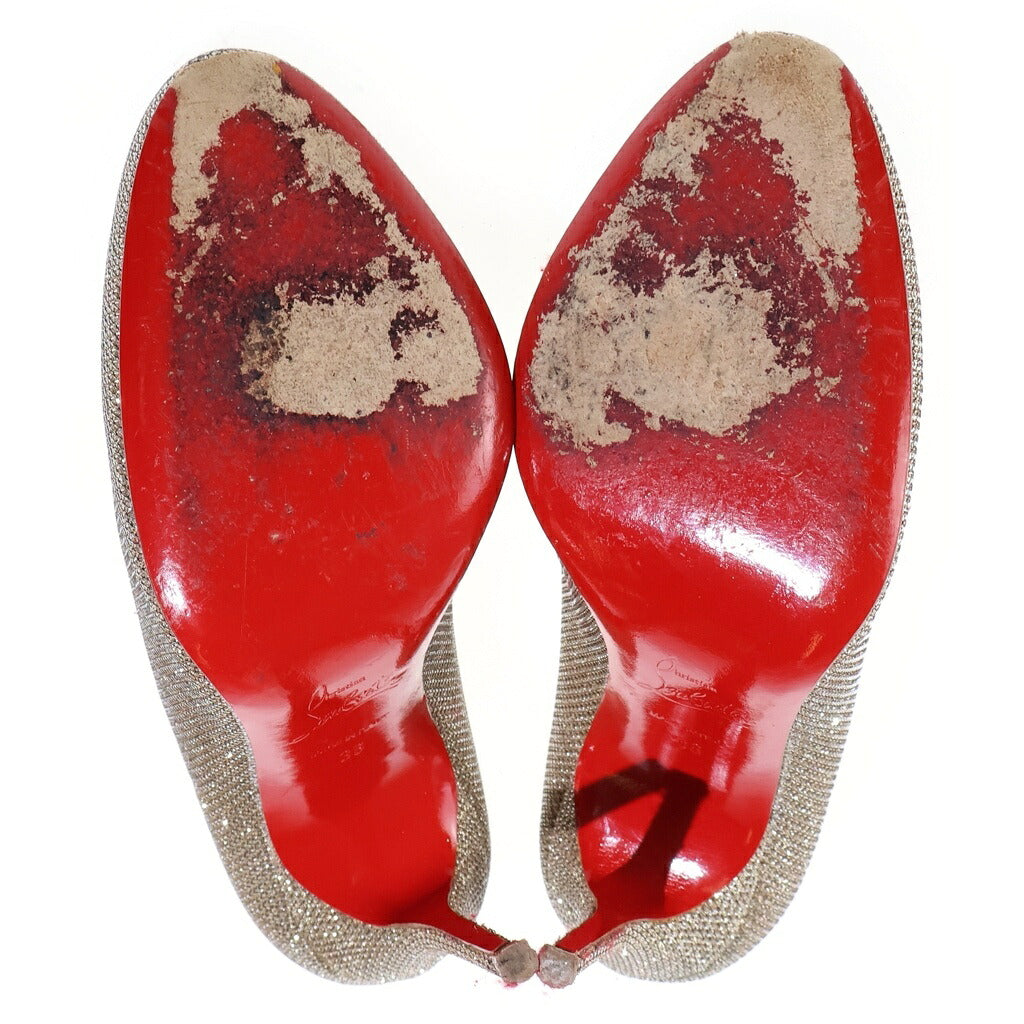 CHRISTIAN LOUBOUTIN(クリスチャンルブタン) ラメ グリッター ヒールパンプス シューズ ゴールド レディース
