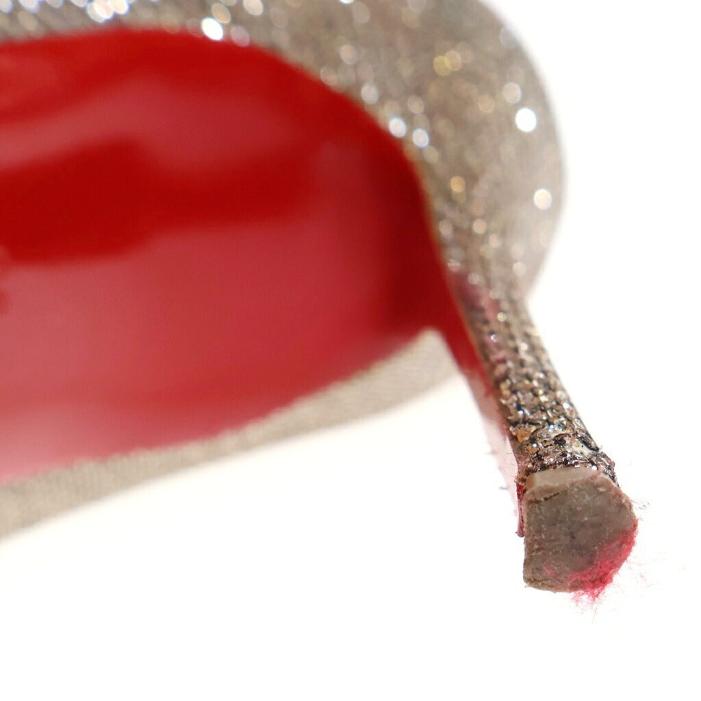 CHRISTIAN LOUBOUTIN(クリスチャンルブタン) ラメ グリッター ヒールパンプス シューズ ゴールド レディース