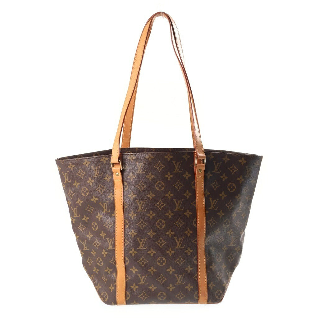 LOUIS VUITTON(ルイヴィトン) モノグラム サックショッピング トートバッグ ハンドバッグ ブラウン レザー×PVC M51108 ゴールド金具