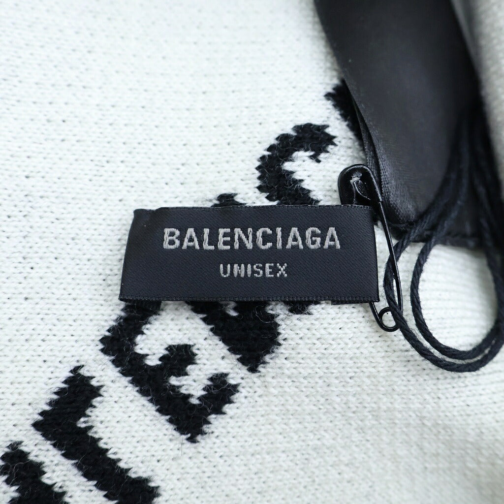 BALENCIAGA(バレンシアガ) ロゴマニア ニット帽 ビーニー ブラック/ホワイト