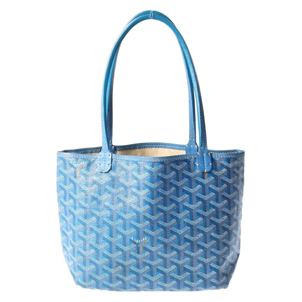 GOYARD(ゴヤール) サンルイ ジュニア ミニ ハンドバッグ ヘリンボーン PVCレザー ブルー