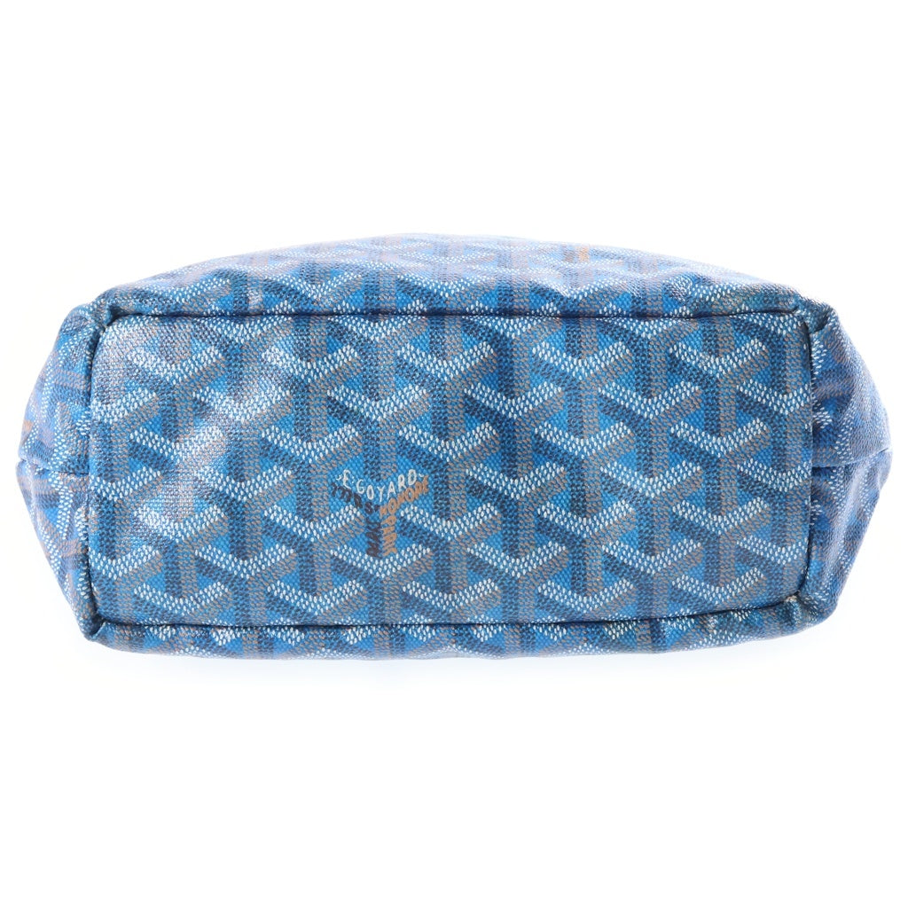 GOYARD(ゴヤール) サンルイ ジュニア ミニ ハンドバッグ ヘリンボーン PVCレザー ブルー