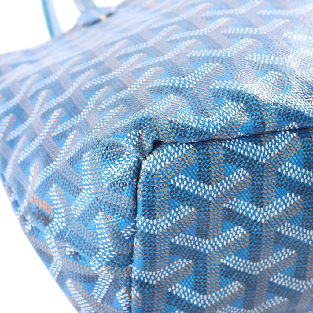 GOYARD(ゴヤール) サンルイ ジュニア ミニ ハンドバッグ ヘリンボーン PVCレザー ブルー