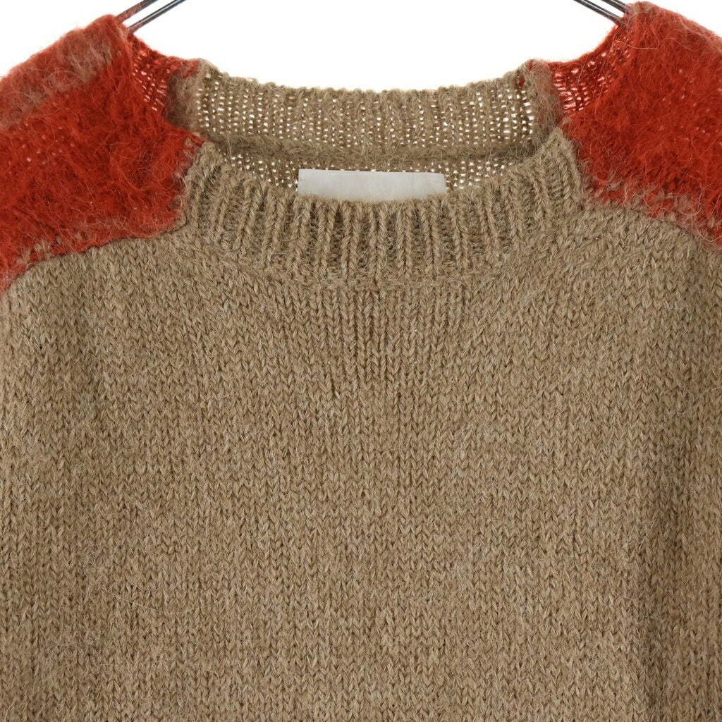JIL SANDER NAVY(ジルサンダーネイビー) 23AW アルパカ混 セーター シャギーニット ブラウン×レッド J22GP0140