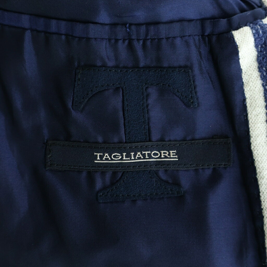 TAGLIATORE(タリアトーレ) ストライプコットンテーラードジャケット ブルー×アイボリー 57YEJ101