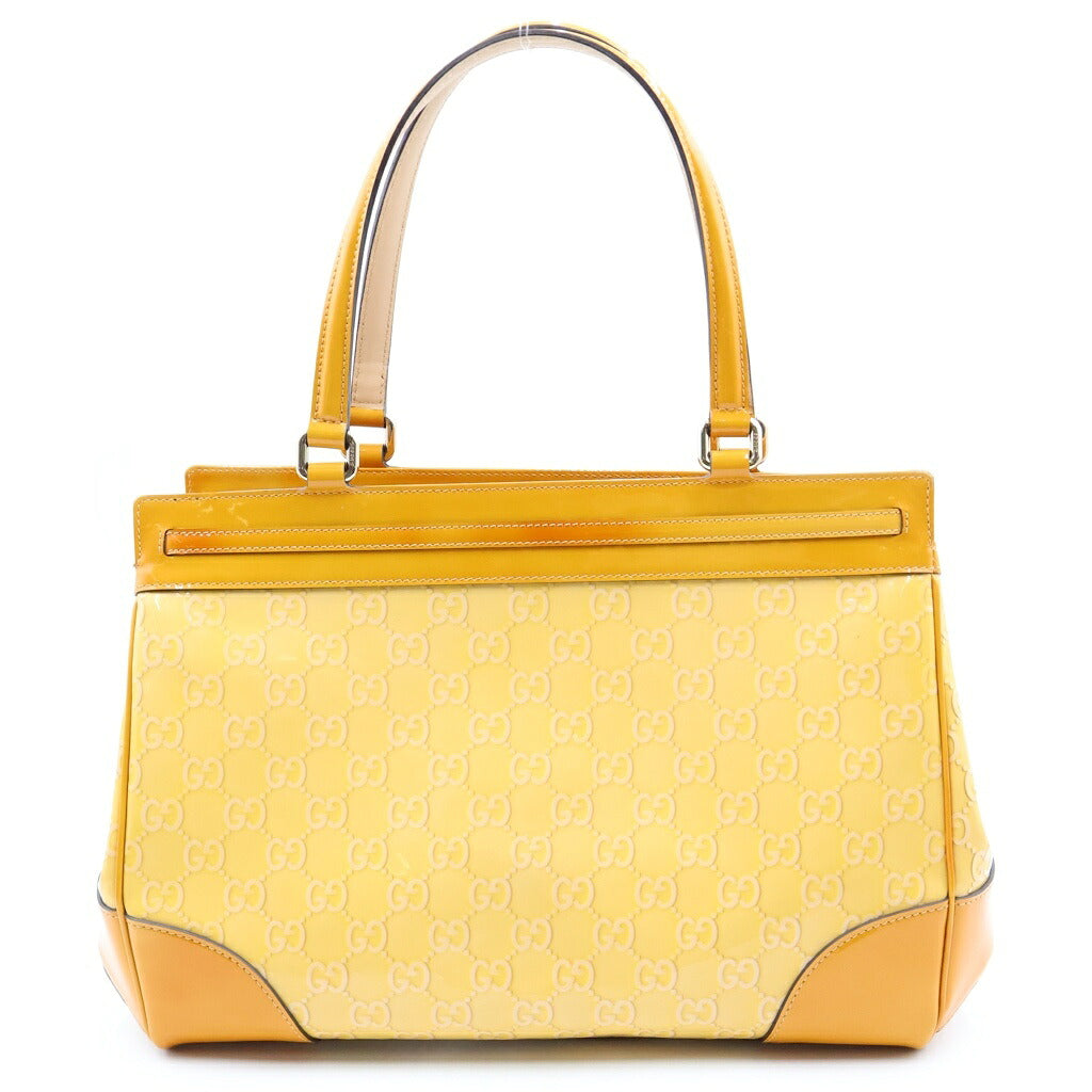GUCCI(グッチ) メイフェア パテントレザー ハンドバッグ ゴールド金具 イエロー 257612