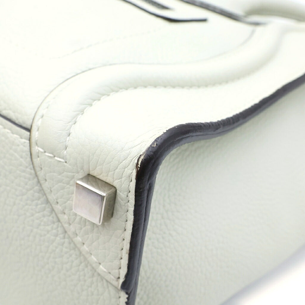 CELINE(セリーヌ) ラゲージ マイクロ ミネラル ハンドバッグ トートバッグ ライトグリーン レザー シルバー金具
