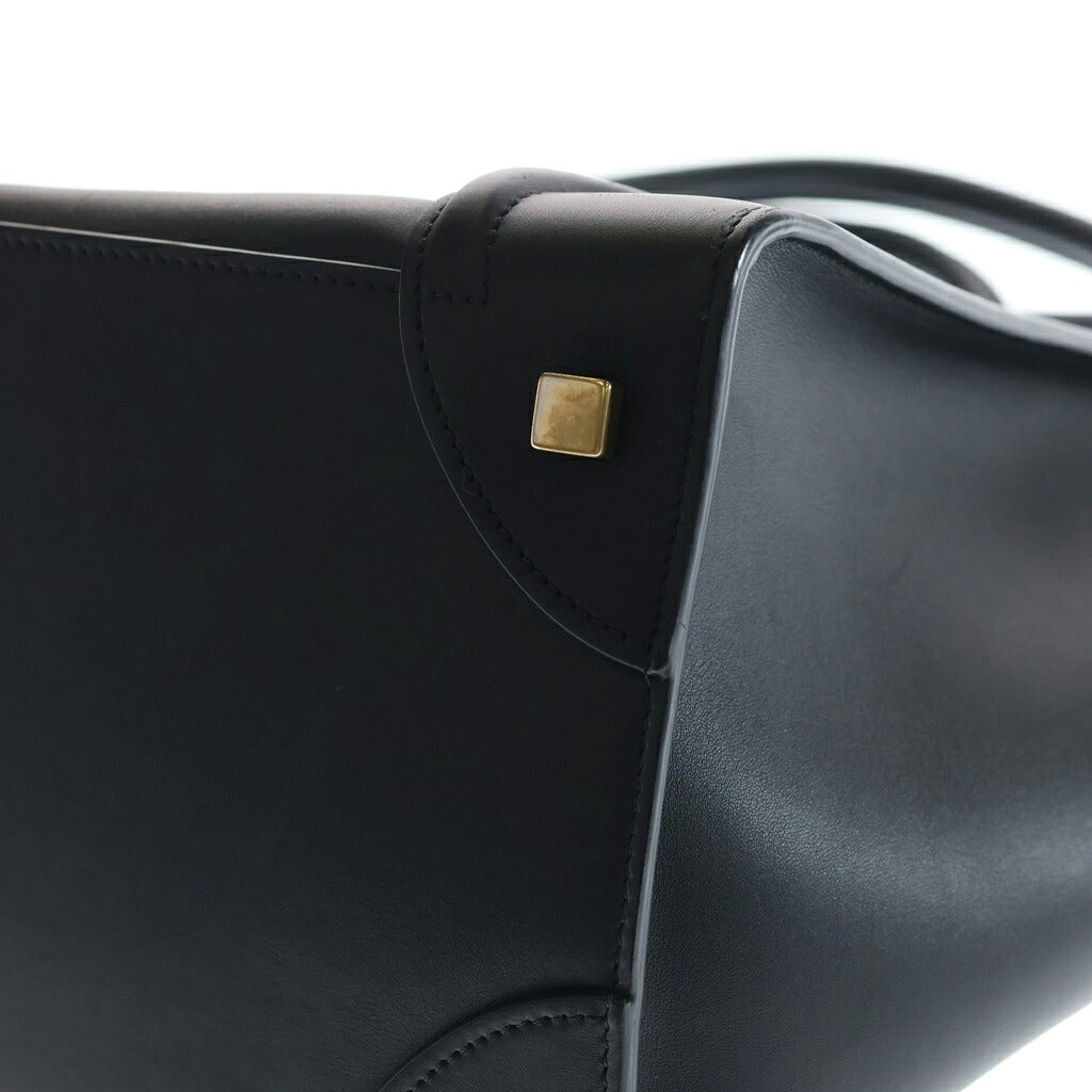 CELINE(セリーヌ) ラゲージ ファントム ハンドバッグ トートバッグ ブラック レザー ゴールド金具