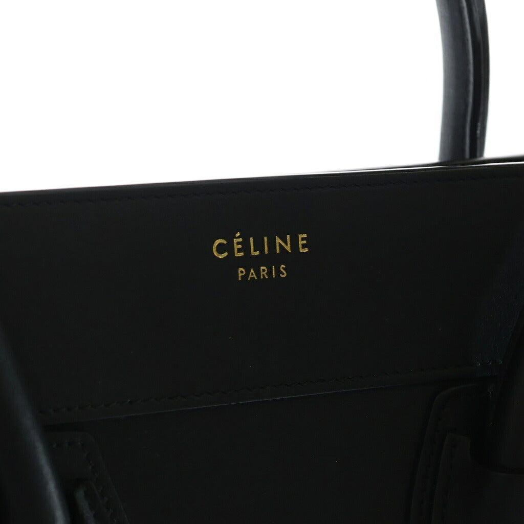 CELINE(セリーヌ) ラゲージ ファントム ハンドバッグ トートバッグ ブラック レザー ゴールド金具
