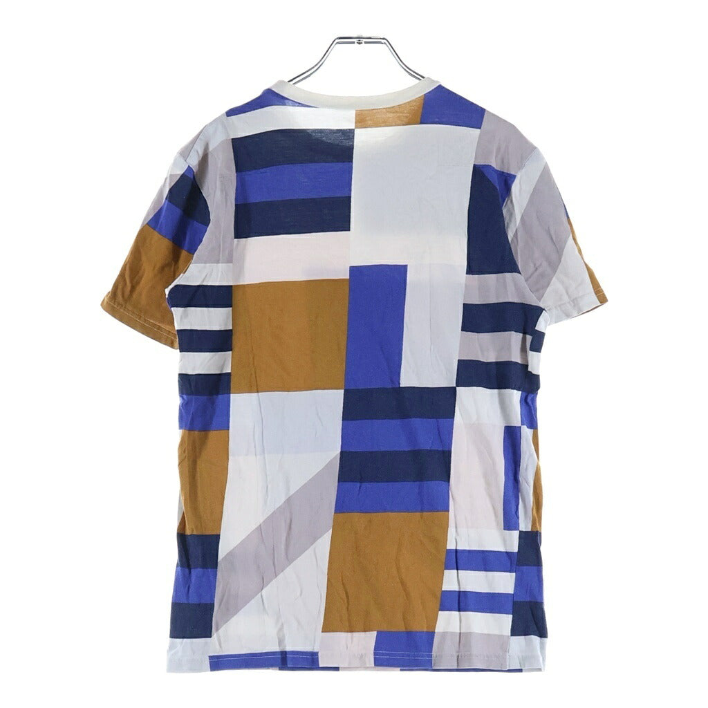 DIOR(ディオール) カラーブロック パッチワーク Tシャツ 半袖カットソー ホワイト/ブルー コットン